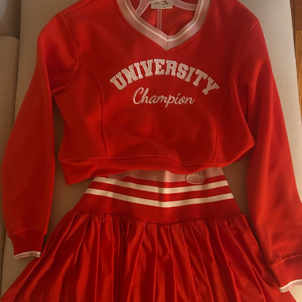 Red University Champion Cheerleader Outfit